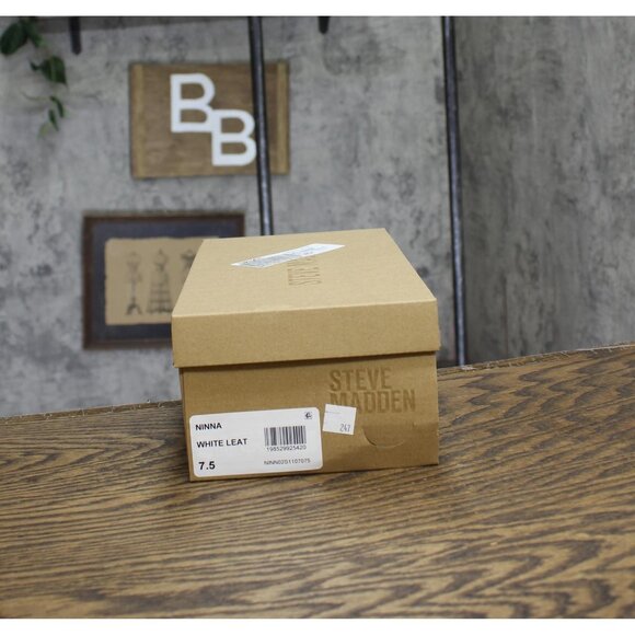 NWT Steve Madden Women's Ninna Blade Heel Thong Sandals NINN02S1 White 7.5M - Picture 11 of 12